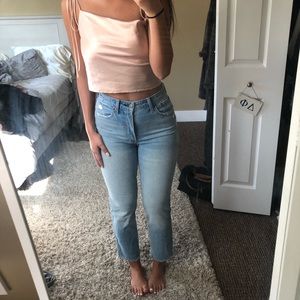 Abercrombie light wash Zoe jeans